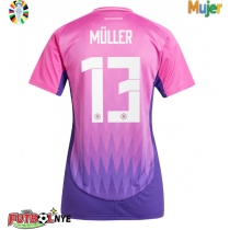 Camiseta Alemania Thomas Muller #13 Visitante Equipación para mujer Eurocopa 2024 manga corta